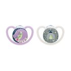 Nuk Space Night Chupeta Silicone T2 6-18m X2