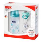 Nuk First Choice+ Pack Winter Wonderland Biberão + Tetina + Chupeta + Corrente Azul
