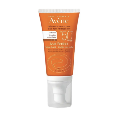 Avène Solar Aqua-Fluid Mat Perfect com Cor 50+ 50 ml