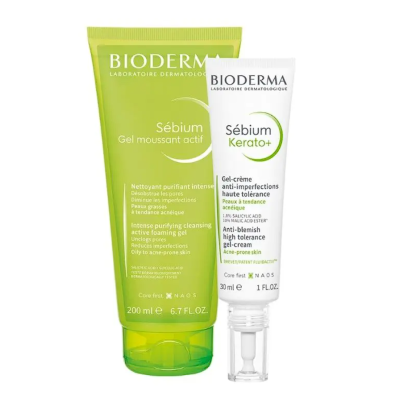 Bioderma Sébium Kerato 30 ml + Bioderma Sébium Gel Moussant Actif 200 ml