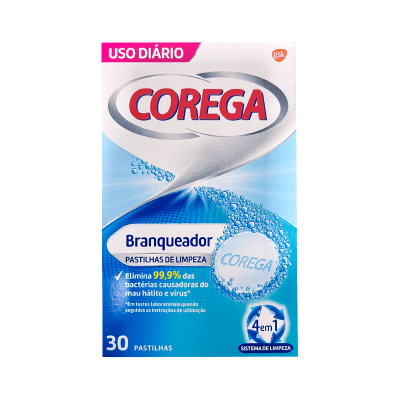 Corega Pastillas Blanqueadoras para Prótesis Dental